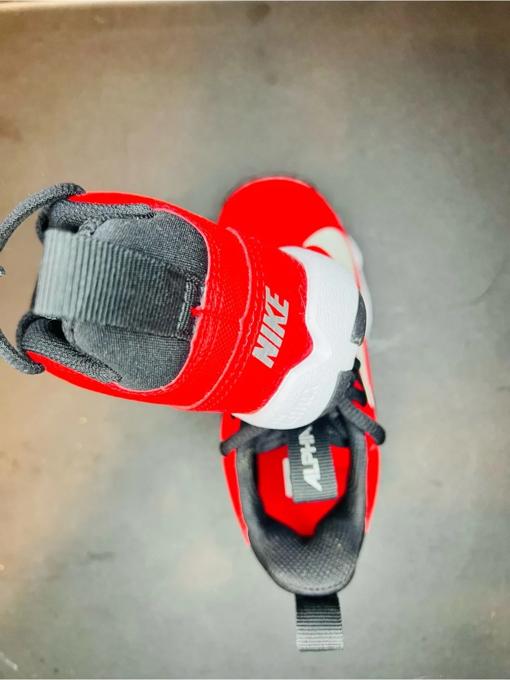 Nike Kids Red and Black Sneakers with Traction Sole
